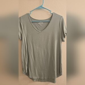 Hollister Womens Light Green  Deep V Short Sleeve Blouse- Must Have Collection